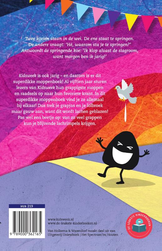 Achterkant van Het superdikke Kidsweek moppenboek