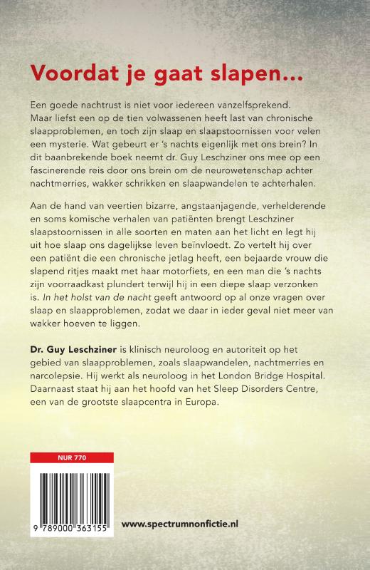 Achterkant van In het holst van de nacht