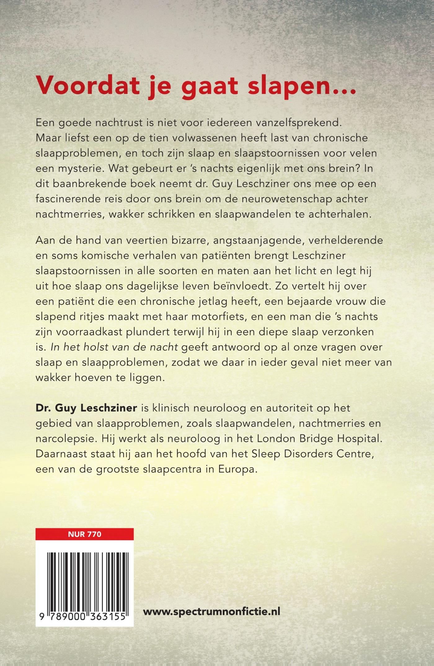 Achterkant van In het holst van de nacht