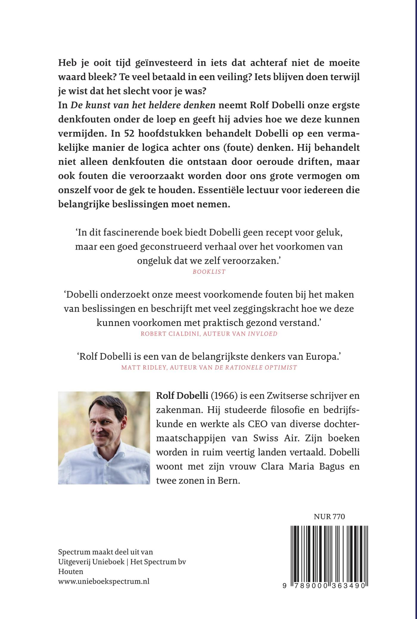 Achterkant van De kunst van het heldere denken