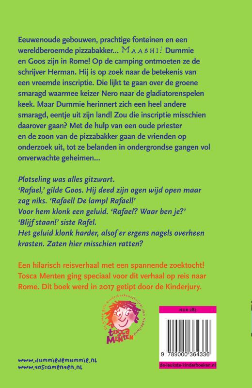 Achterkant van Dummie de mummie en de smaragd van de Nijl