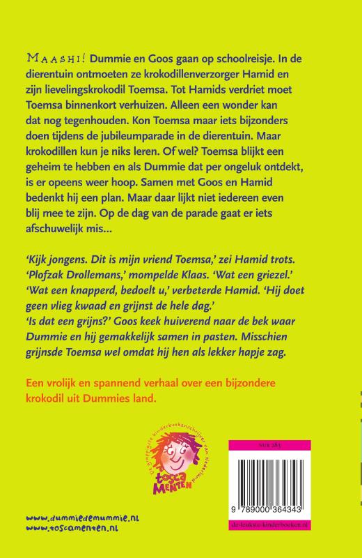 Achterkant van Dummie de mummie en het geheim van Toemsa