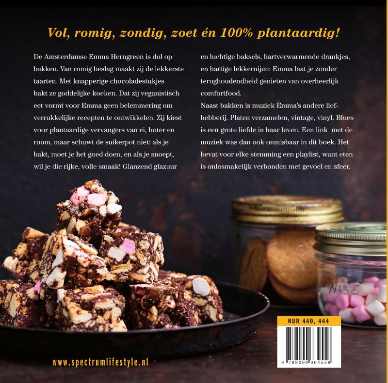 Achterkant van Funky Vegan Bakboek