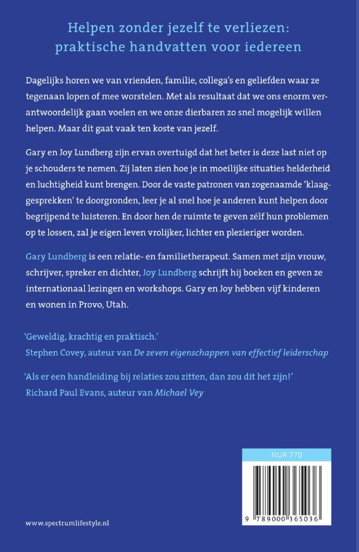 Achterkant van Problemen laten bij wie ze horen