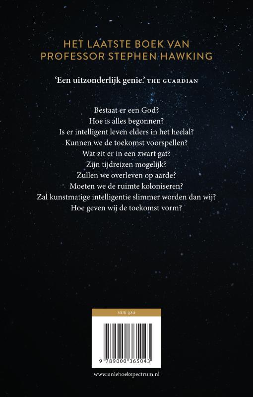 Achterkant van De antwoorden op de grote vragen