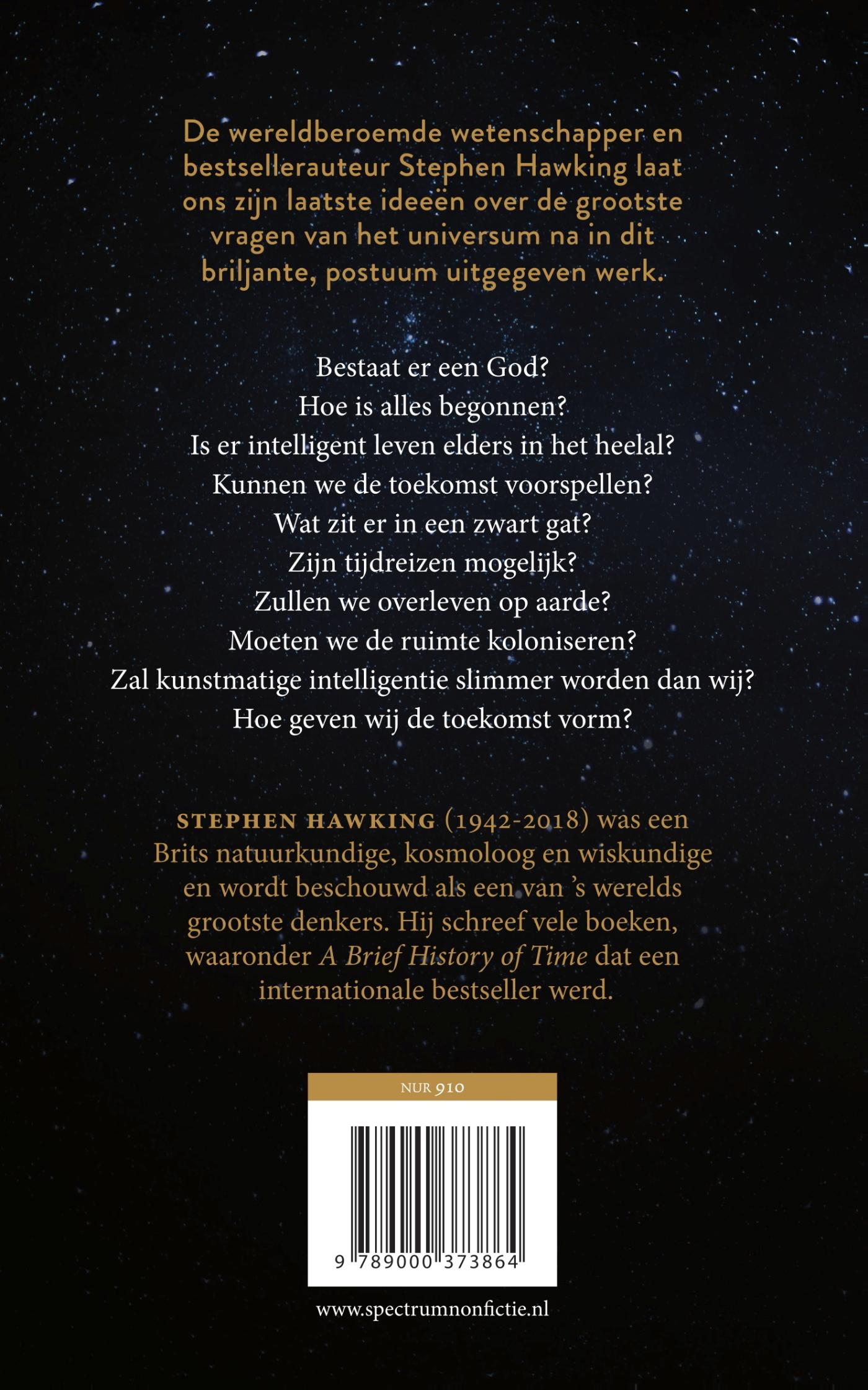 Achterkant van De antwoorden op de grote vragen