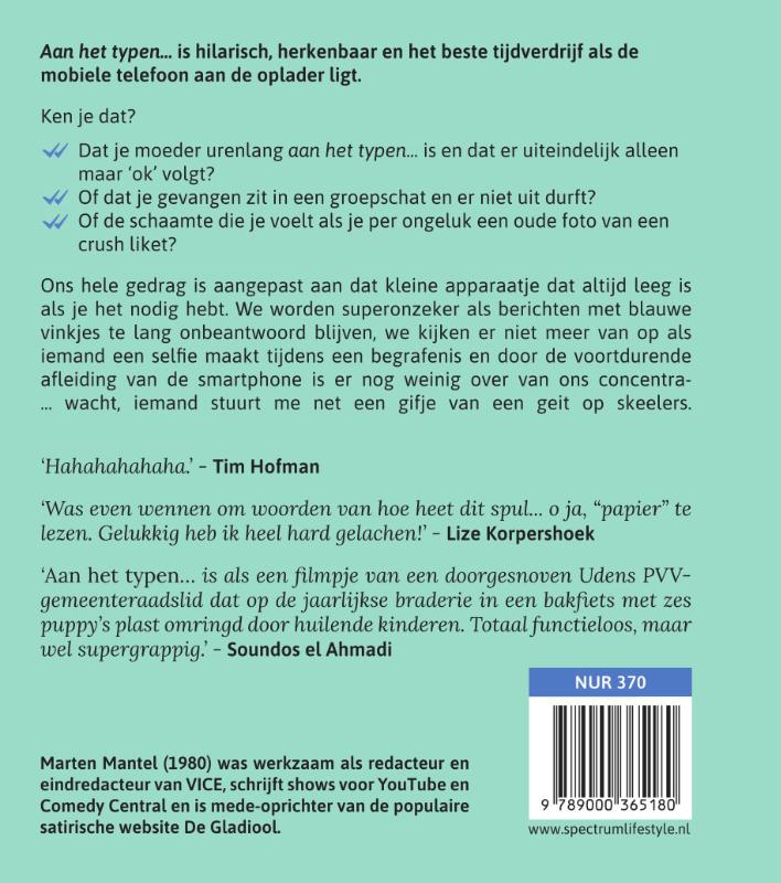 Achterkant van Aan het typen…