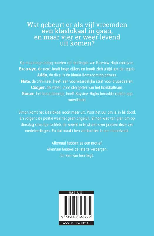Achterkant van Een van ons liegt