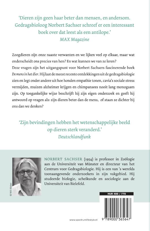 Achterkant van De mens in het dier