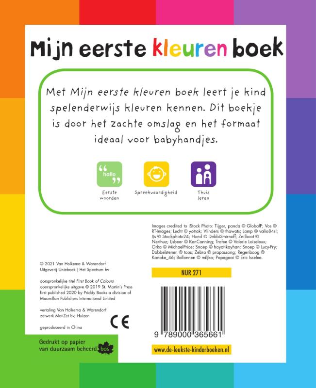 Achterkant van Mijn eerste kleuren boek