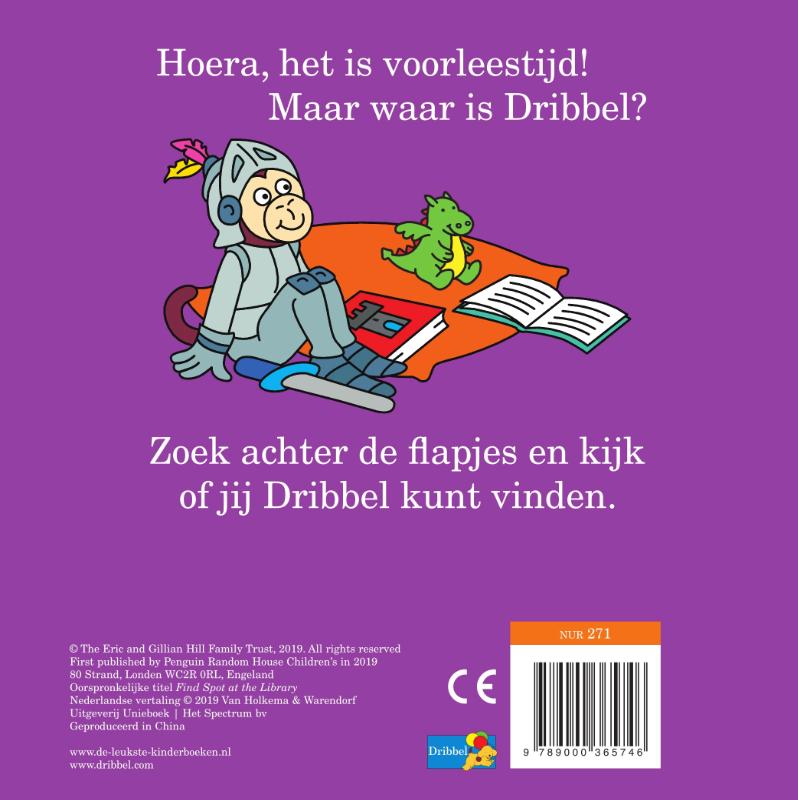 Achterkant van Dribbel naar de bieb