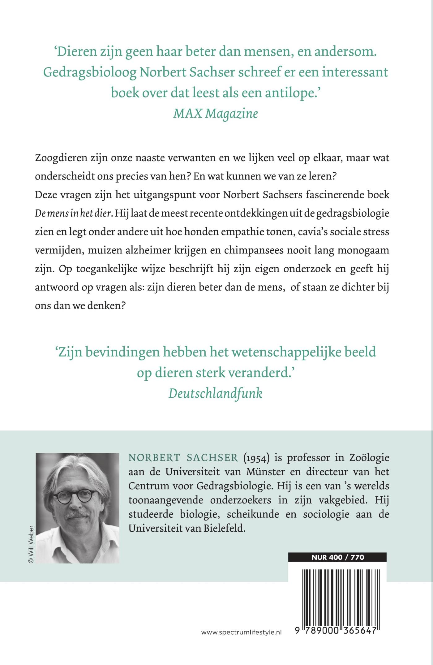 Achterkant van De mens in het dier