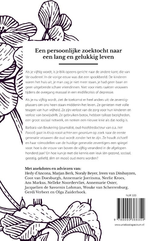 Achterkant van Kruip nooit achter een geranium