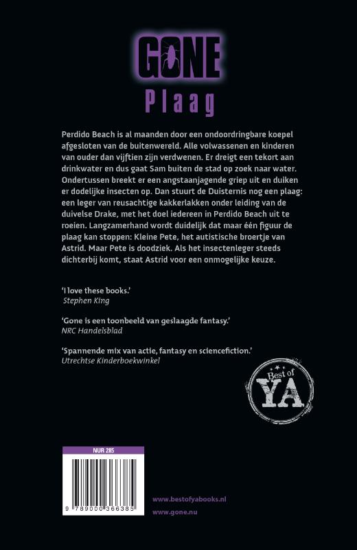 Achterkant van Gone - Plaag