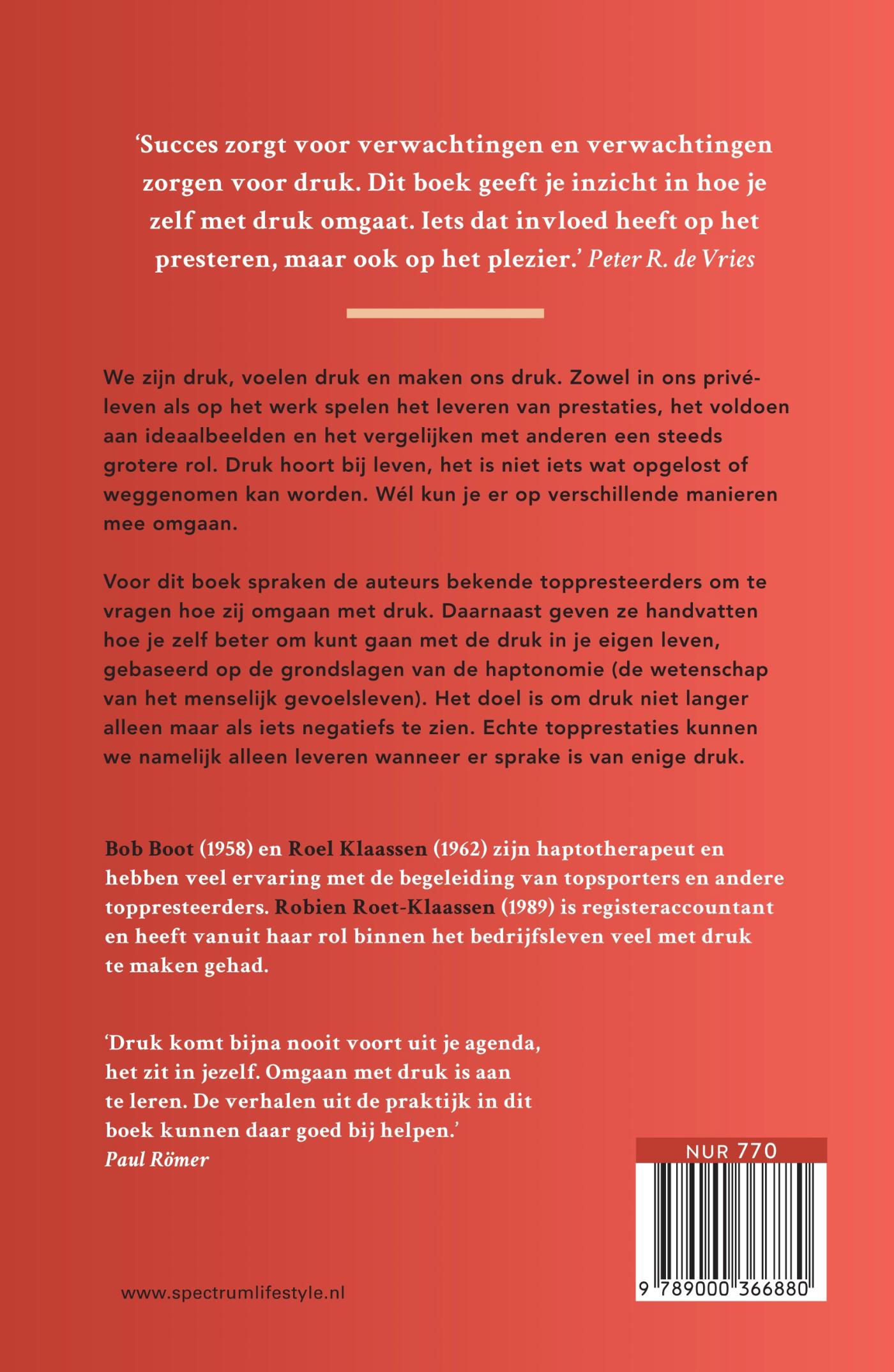 Achterkant van Omgaan met druk