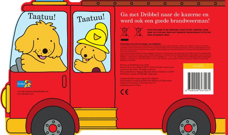 Achterkant van Dribbels brandweerauto