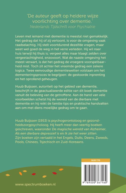 Achterkant van De heldere eenvoud van dementie