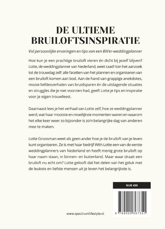 Achterkant van Dagboek van een weddingplanner