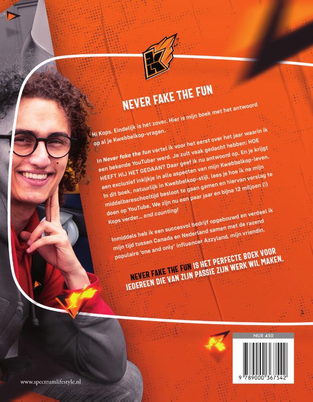 Achterkant van Never fake the fun
