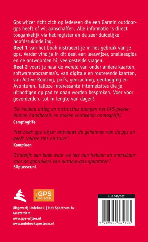 Achterkant van GPS Wijzer