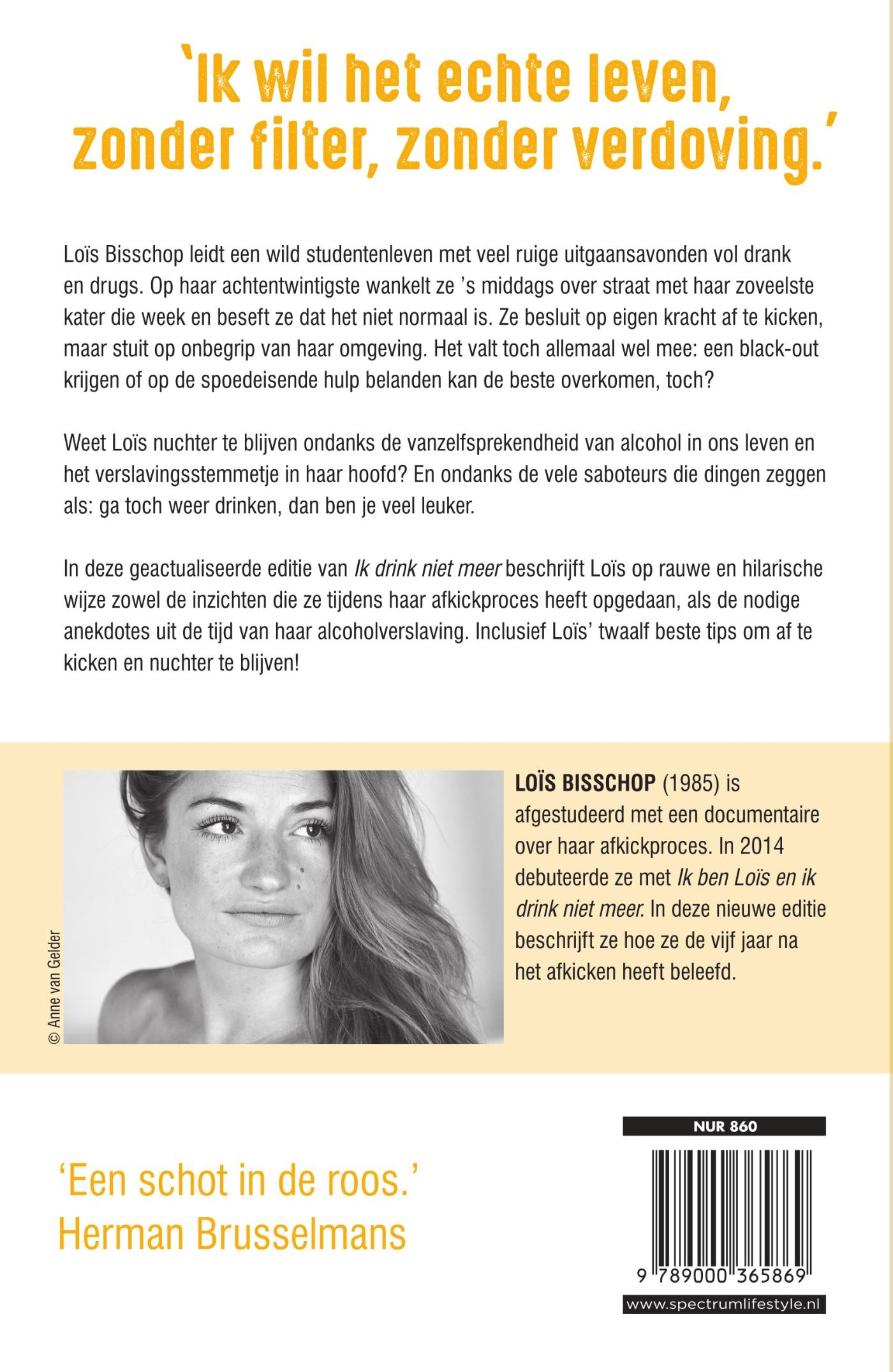 Achterkant van Ik drink niet meer