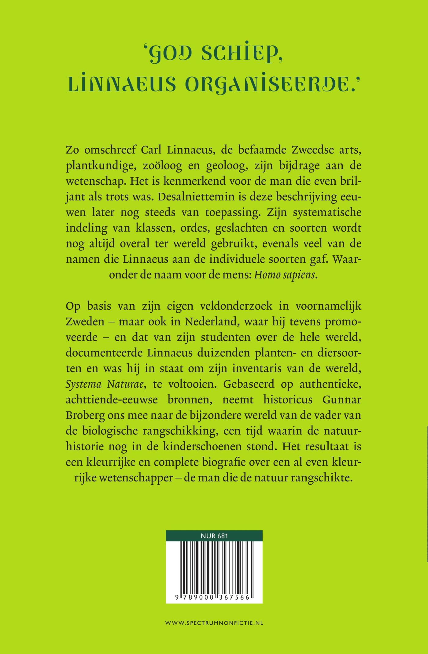 Achterkant van Carl Linnaeus
