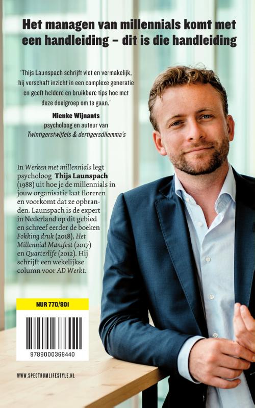 Achterkant van Werken met millennials
