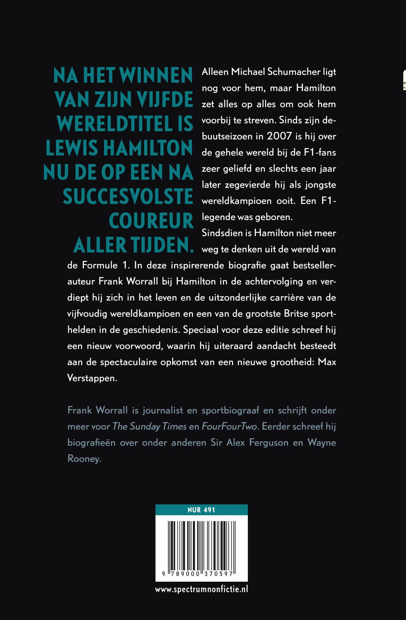 Achterkant van Lewis Hamilton
