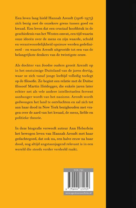 Achterkant van Hannah Arendt