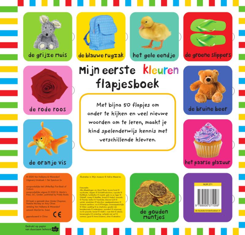 Achterkant van Mijn eerste kleuren flapjesboek