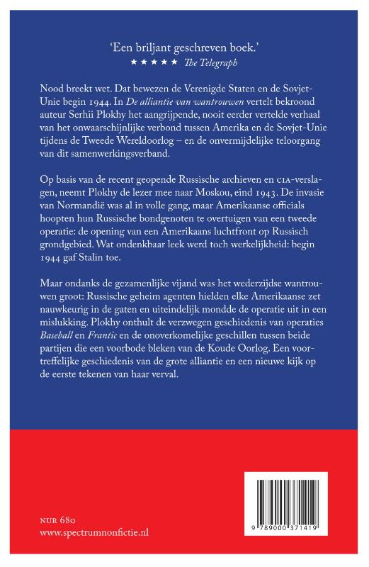 Achterkant van De alliantie van wantrouwen