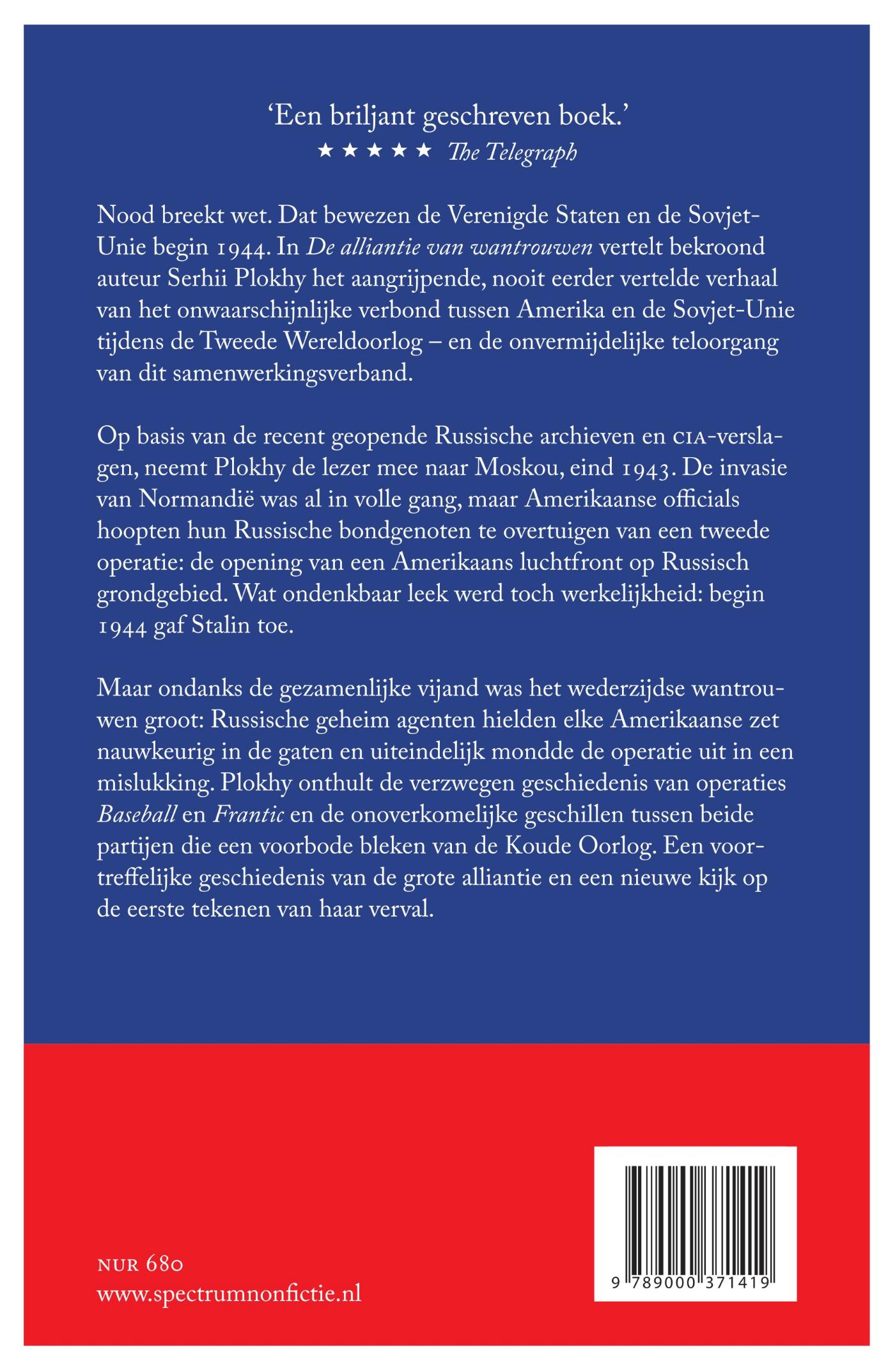 Achterkant van De alliantie van wantrouwen