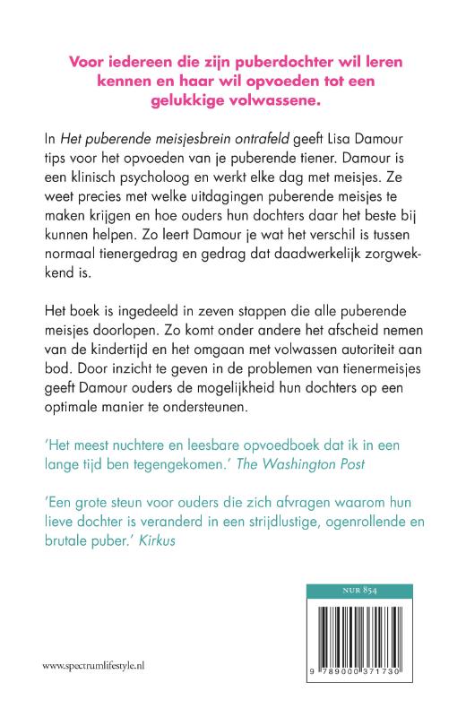 Achterkant van Het puberende meisjesbrein ontrafeld