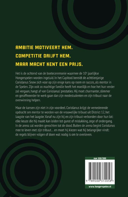 Achterkant van De ballade van slangen en zangvogels