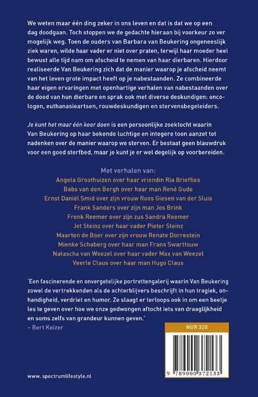 Achterkant van Je kunt het maar één keer doen