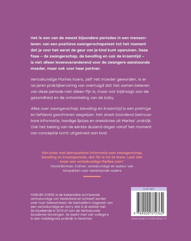 Achterkant van Alles over zwangerschap, bevalling en kraamtijd