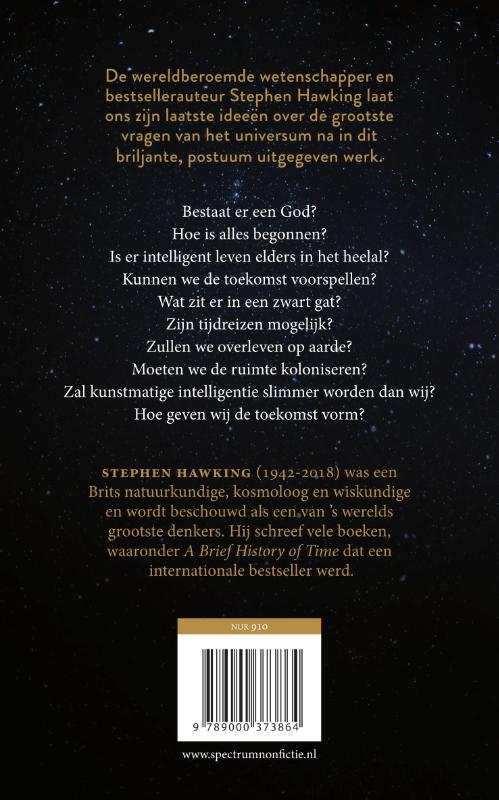 Achterkant van De antwoorden op de grote vragen
