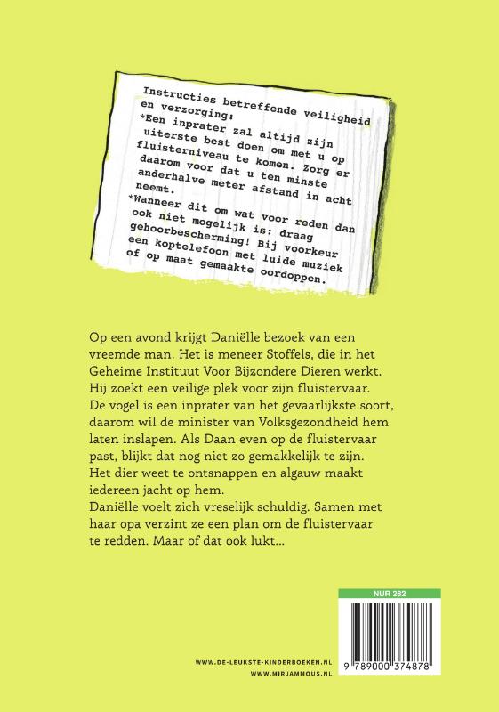 Achterkant van Pas op voor de fluistervaar!