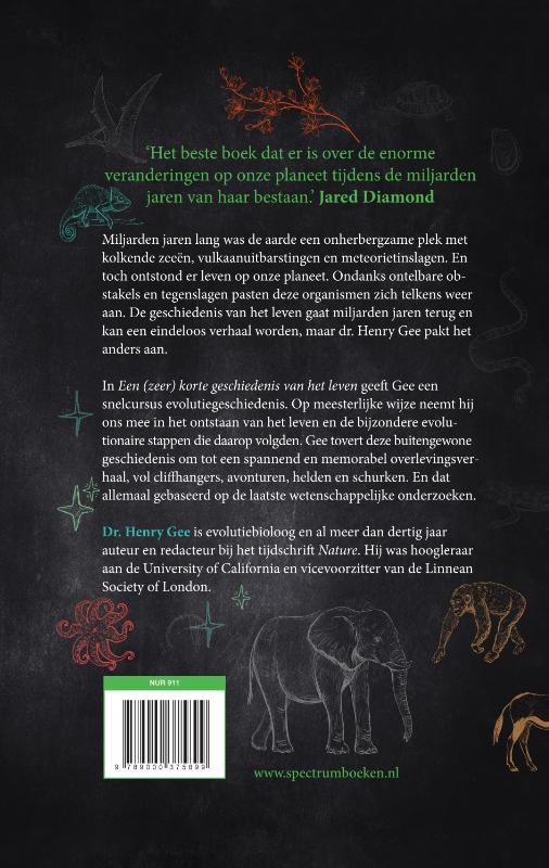 Achterkant van Een (zeer) korte geschiedenis van het leven