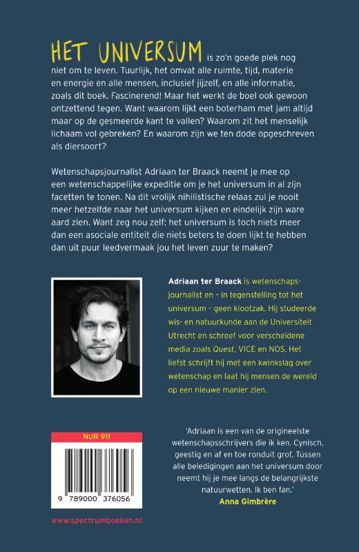 Achterkant van Het universum is een klootzak