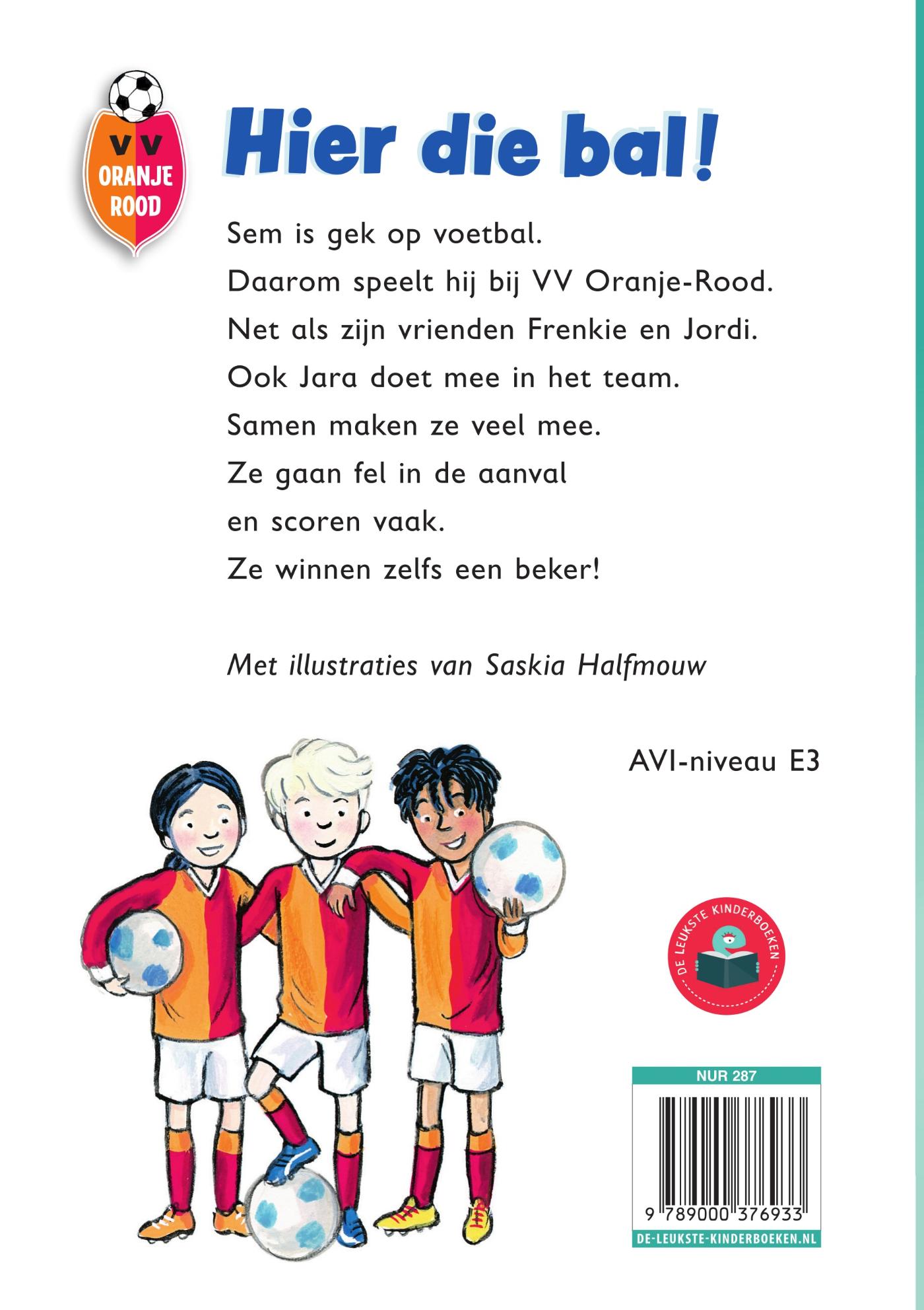 Achterkant van Hier die bal!