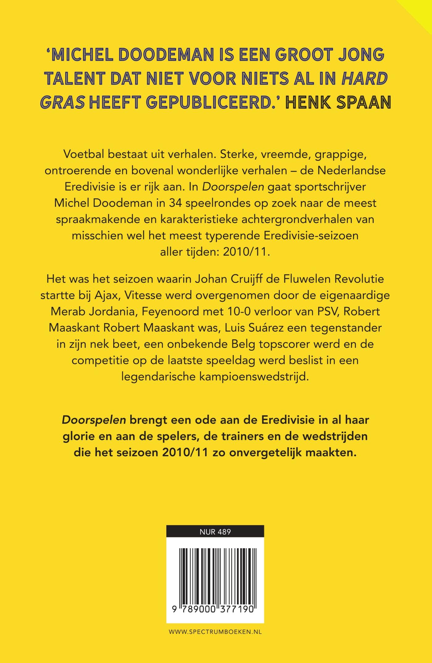 Achterkant van Doorspelen