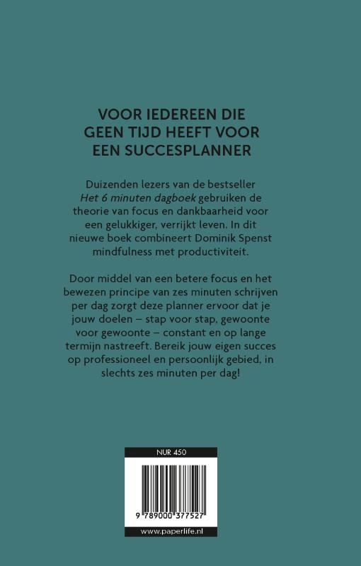 Achterkant van Het 6 minuten succesjournal