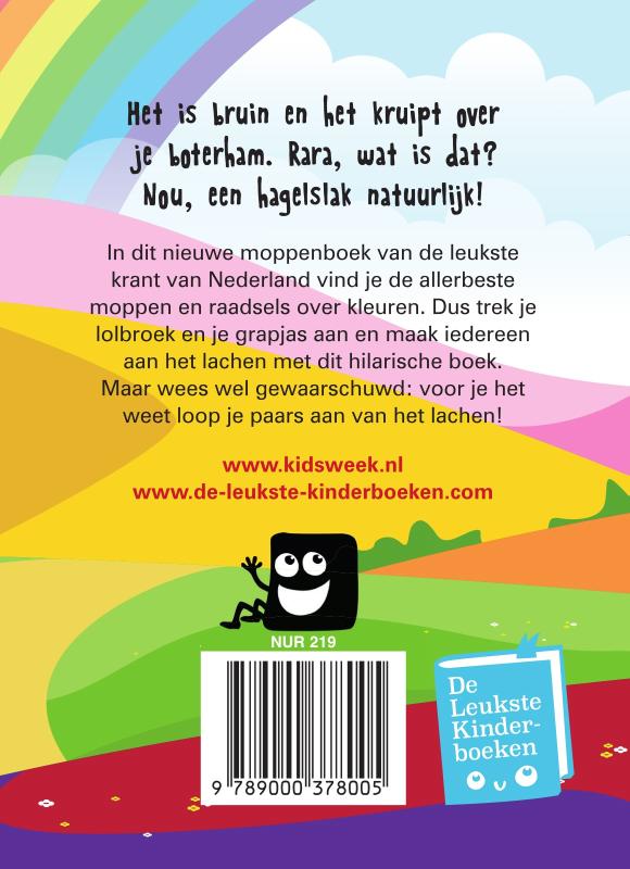 Achterkant van Kidsweek moppenboek deel 9 - kleuren