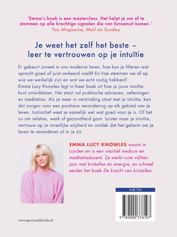 Achterkant van Vertrouw op je intuïtie