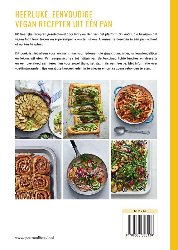 Achterkant van Vegan in één pan