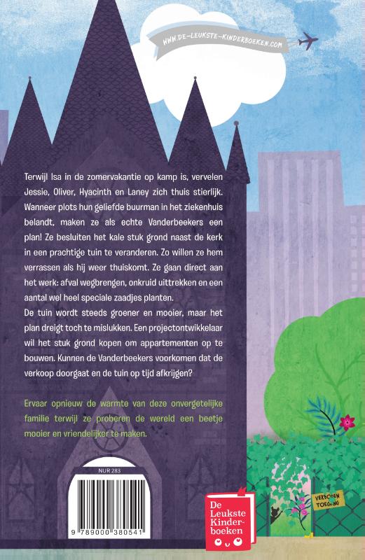 Achterkant van De Vanderbeekers en de geheime tuin