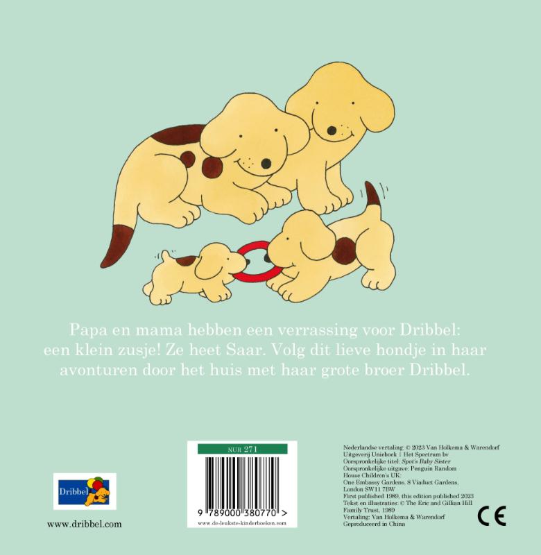 Achterkant van Dribbels kleine zusje