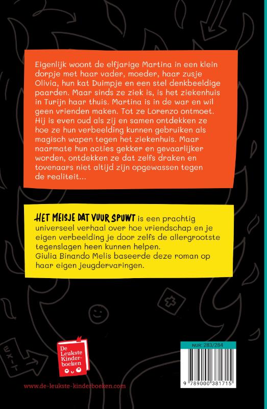 Achterkant van Het meisje dat vuur spuwt