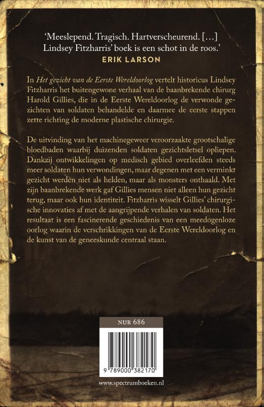 Achterkant van Het gezicht van de Eerste Wereldoorlog